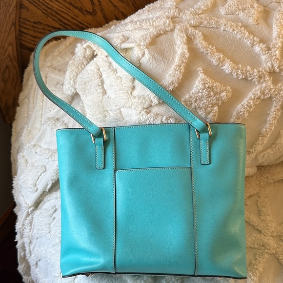 Dooney & Bourke Turquoise Leather Tote - Picture 3 of 16